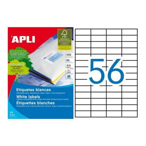 ETIQUETAS ADHESIVAS BLANCAS PARA IMPRESORAS Y FOTOCOPIADORAS APLI
