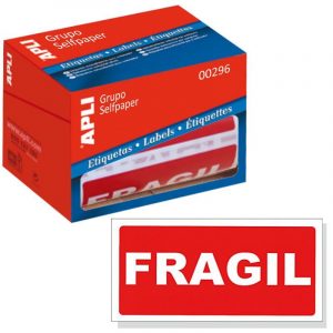 ETIQUETAS ADHESIVAS EN ROLLO FRÁGIL