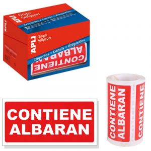 ETIQUETAS ADHESIVAS EN ROLLO CONTIENE ALBARÁN