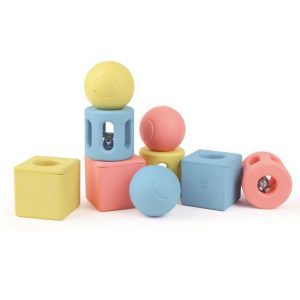 TRIO DE SONAJEROS GEOMÉTRICOS