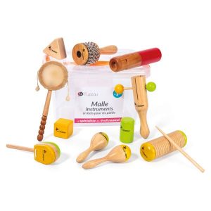 CAJA DE 10 INSTRUMENTOS DE MADERA